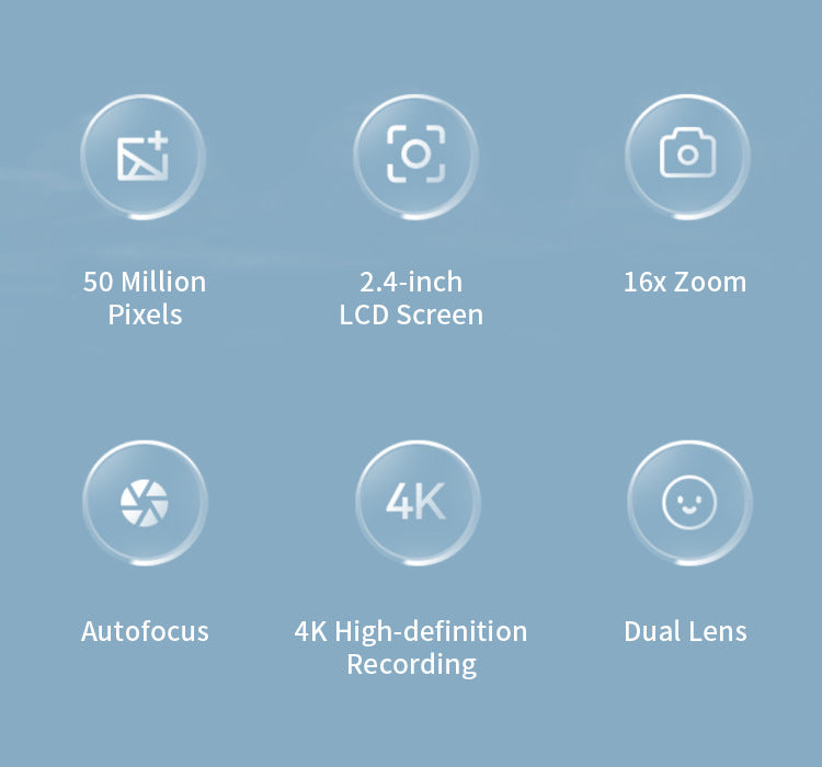 4K Retro Digital Camera 50 Megapixels HD Zoom 2.4inch Screen