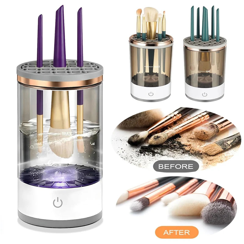 Dual Automatic Makeup Brush Cleaner and Dryer Set