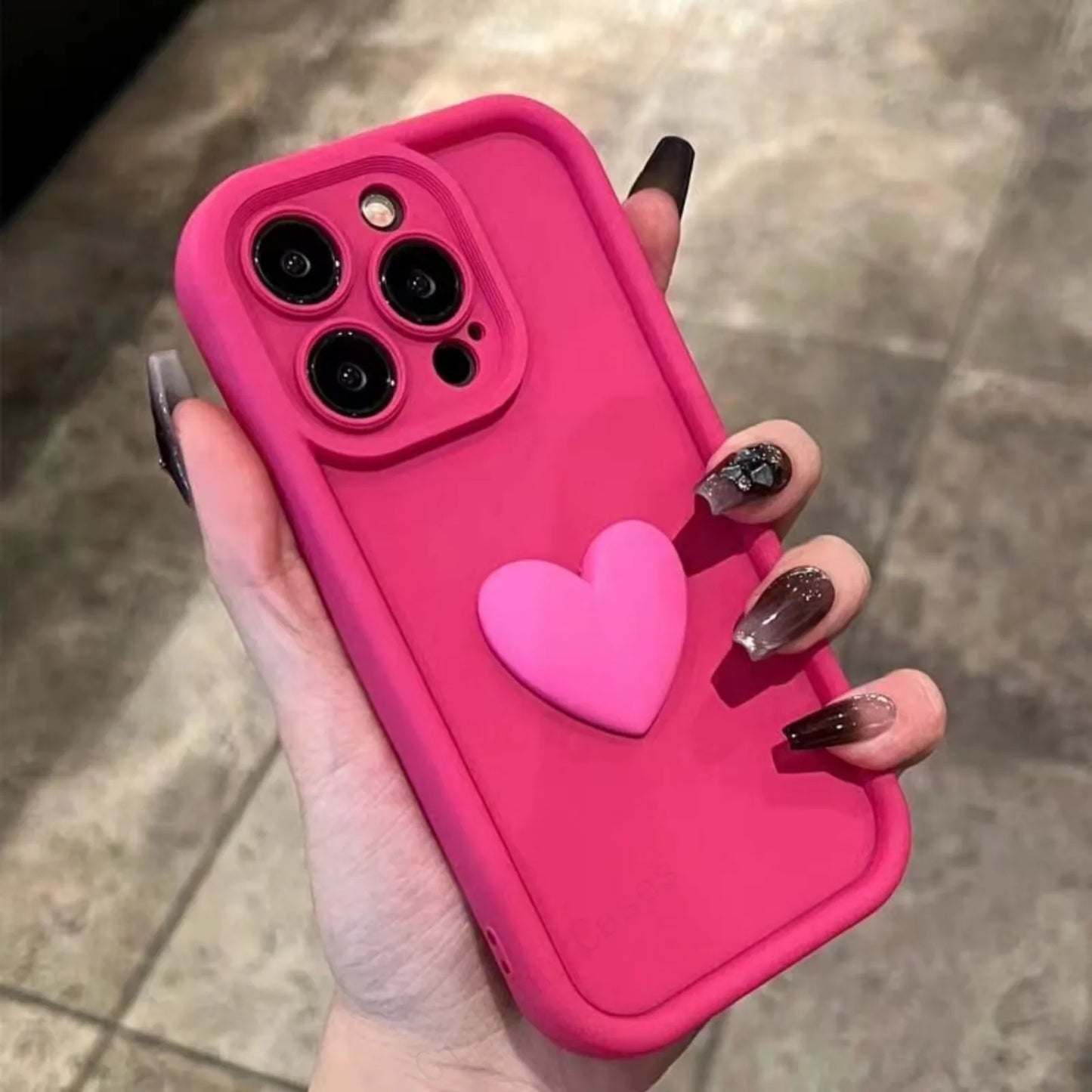 3D Heart Phone Case
