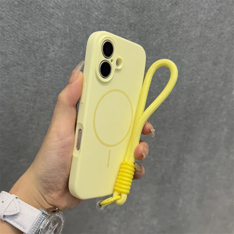 Solid Color Lanyard Phone Case