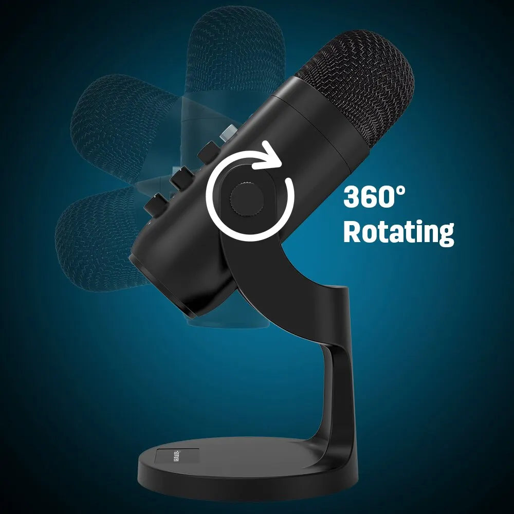 USB Condenser Microphone for Computer + Phone Adapter