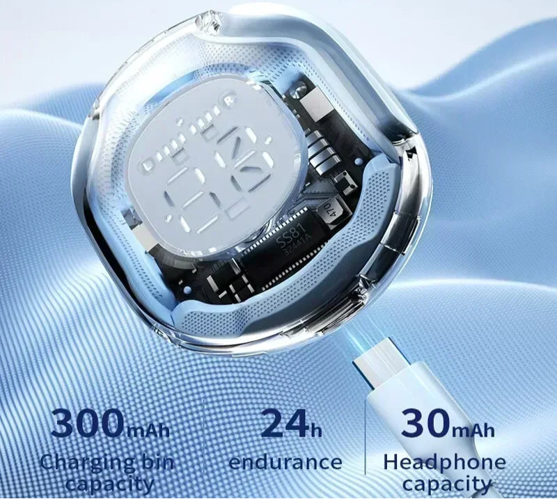 LED Sport Transparent 5.3 Bluetooth Earbuds
