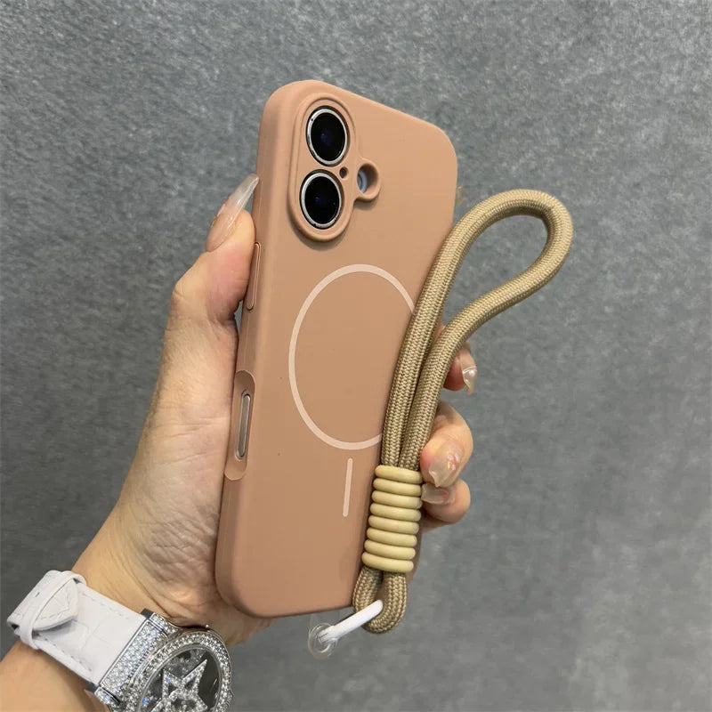 Solid Color Lanyard Phone Case