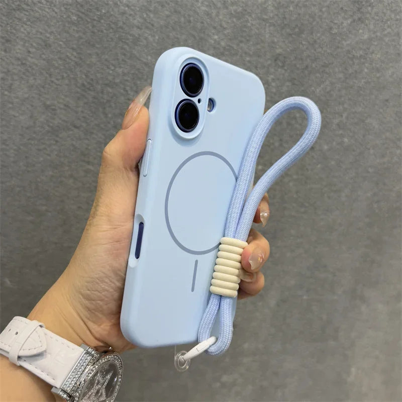 Solid Color Lanyard Phone Case