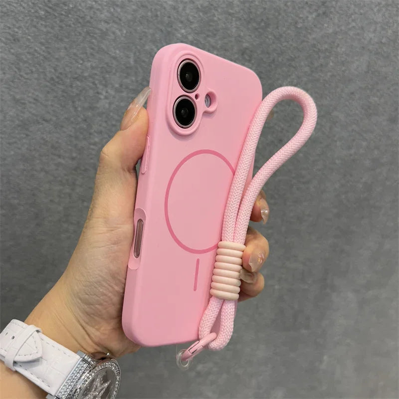 Solid Color Lanyard Phone Case