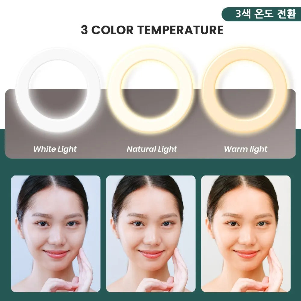 Small LED Desk Ring Light + Tripod Stand