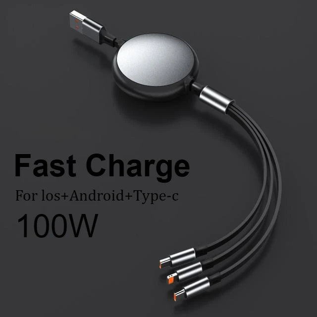 3 in1 USB Retractable Charging Cable