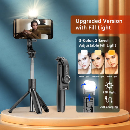 Portable Adjustable Selfie Stick Tripod with Remote