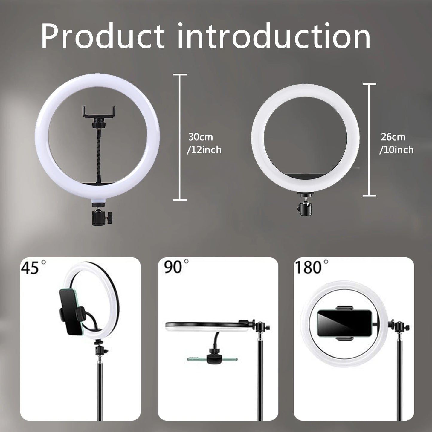 10" LED Ring Light with 5ft Tripod Stand