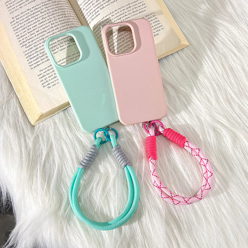 Vibrant Leather Texture Wristlet Phone Case