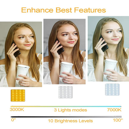 Square Clip-On LED Light for Phone