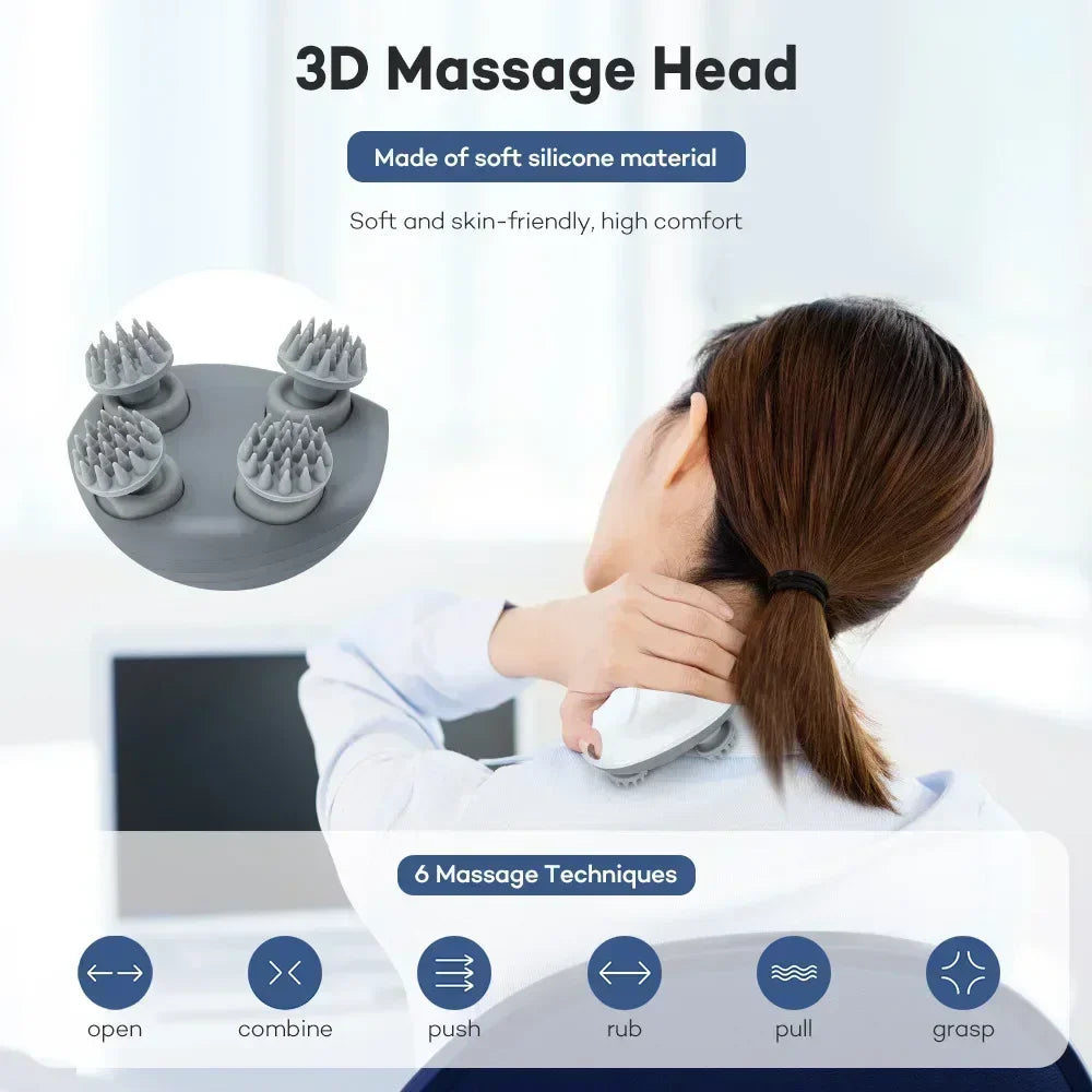 Scalp Head Massager With Red Light Therapy
