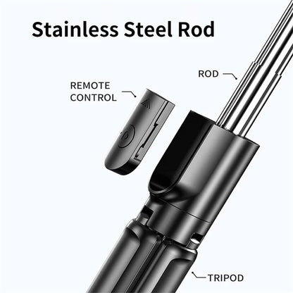 Multifunction Selfie Stick & Tripod Stand with Light + Remote
