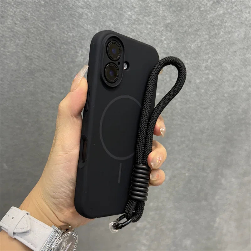 Solid Color Lanyard Phone Case