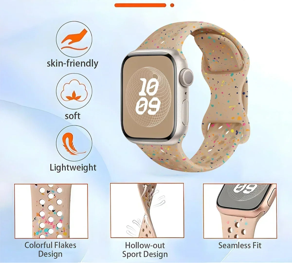 Speckled Silicone Watch Band