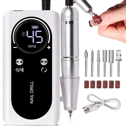 Portable Nail Drill Machine and Kit 45000RPM