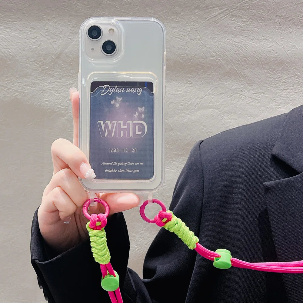 Clear Color Pop Lanyard Phone Case