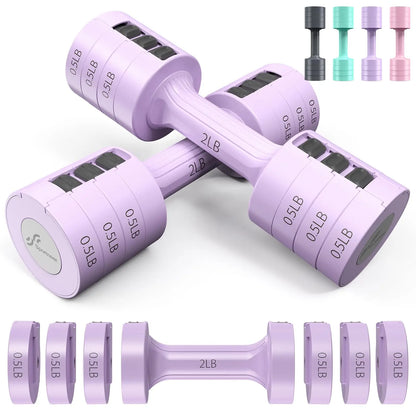 6 In 1 Adjustable Dumbbell Set of 2 (2lb-5lb)