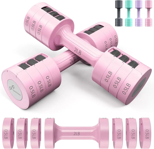6 In 1 Adjustable Dumbbell Set of 2 (2lb-5lb)