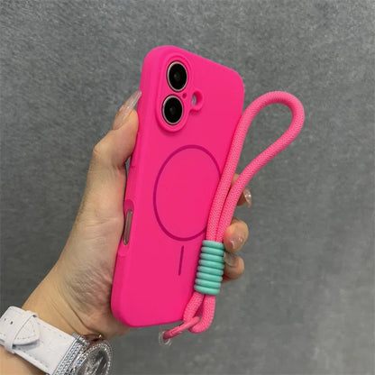 Solid Color Lanyard Phone Case