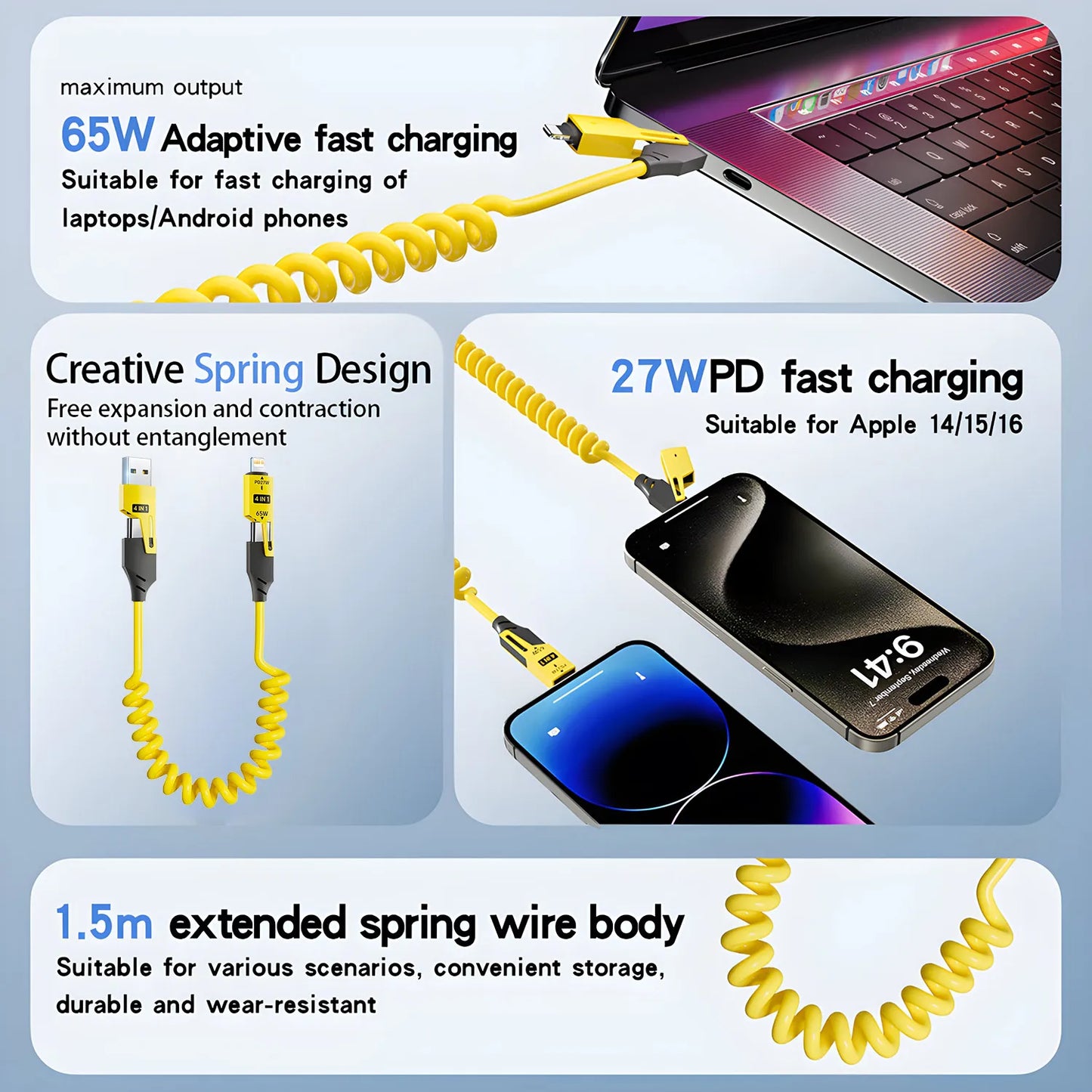Multi-Type Coil Charging Cable