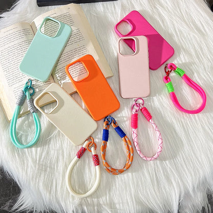 Vibrant Leather Texture Wristlet Phone Case