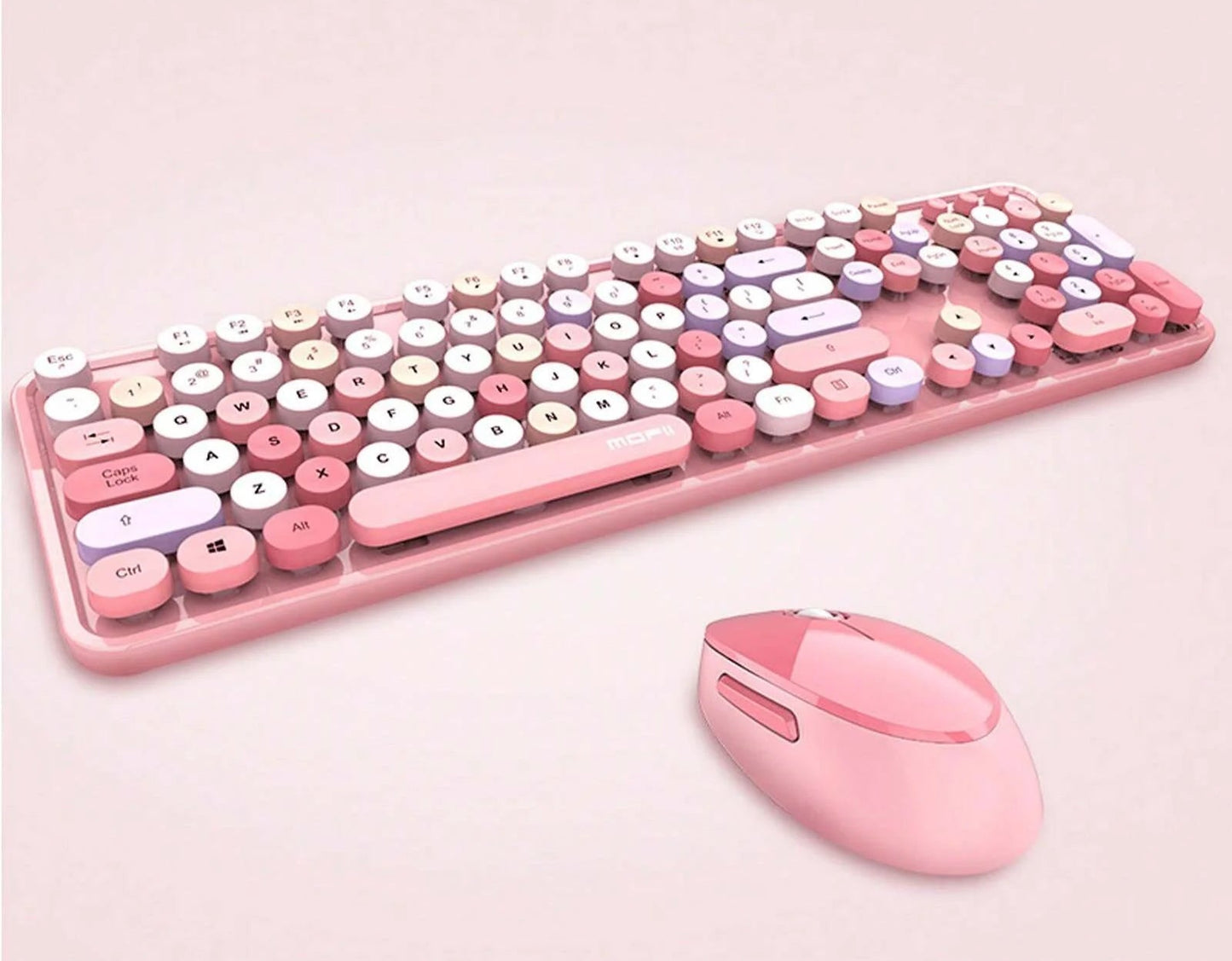 Colorful Keys Wireless Keyboard And Mouse Set