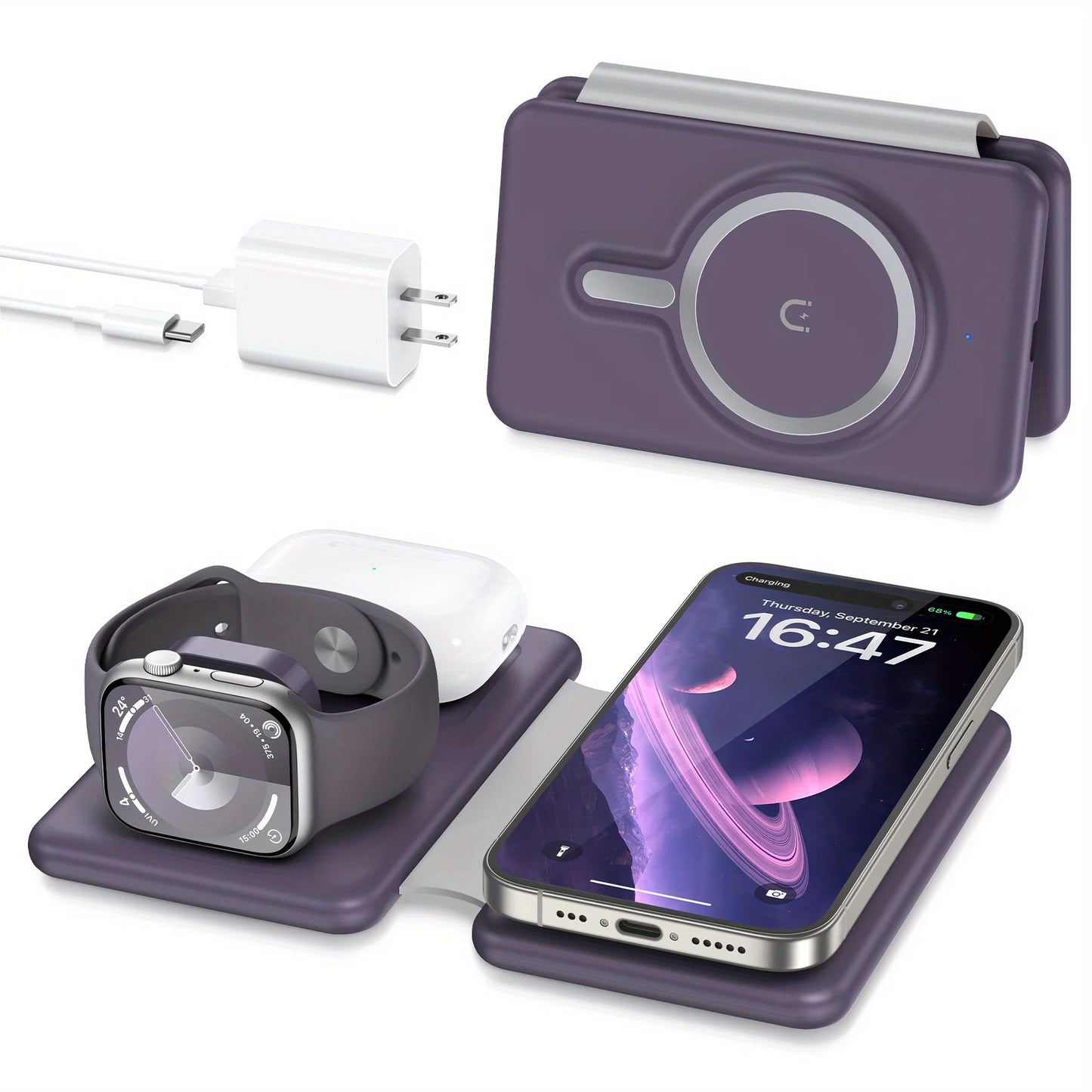 3-in-1 Travel Charging Station Pad