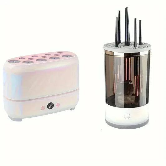 Dual Automatic Makeup Brush Cleaner and Dryer Set