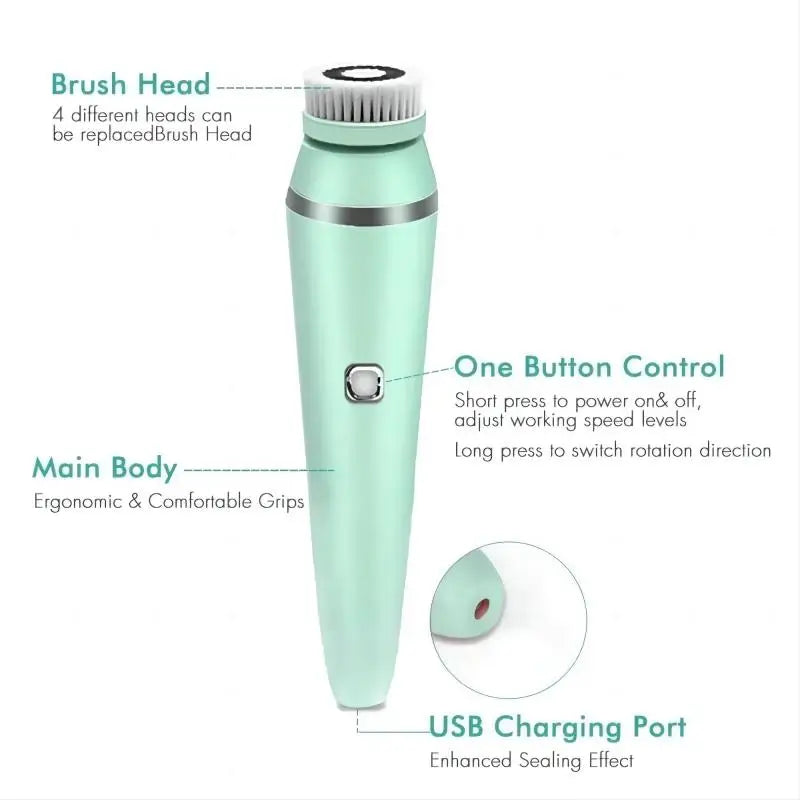 4 in 1 Sonic Electric Facial Cleansing Brush