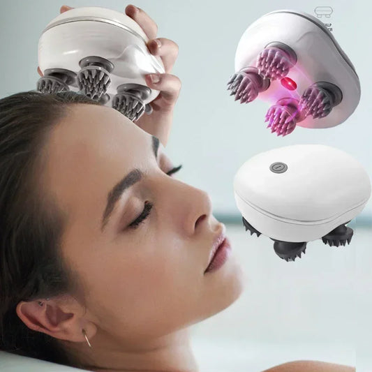 Scalp Head Massager With Red Light Therapy