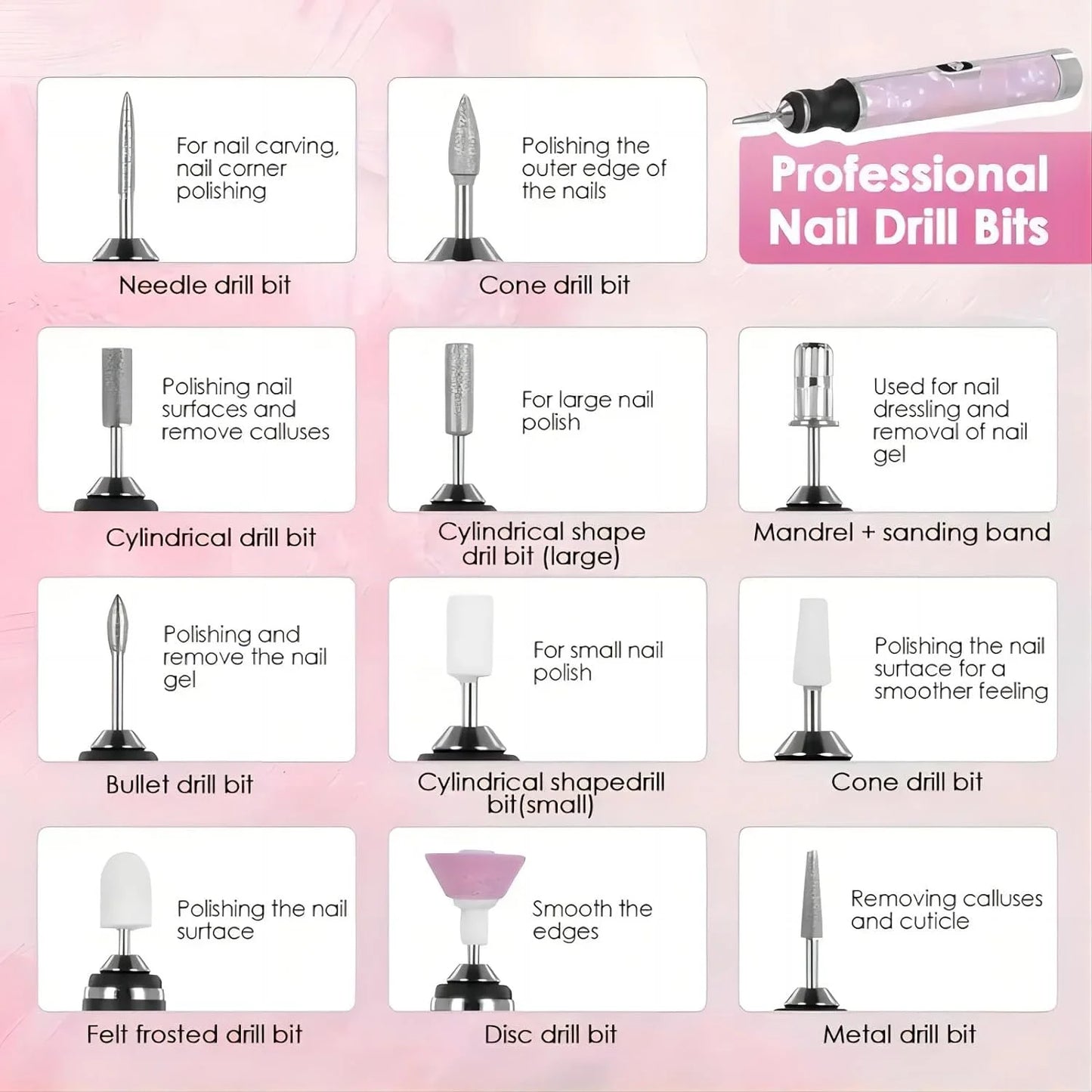 Electric Cordless Nail Drill Kit