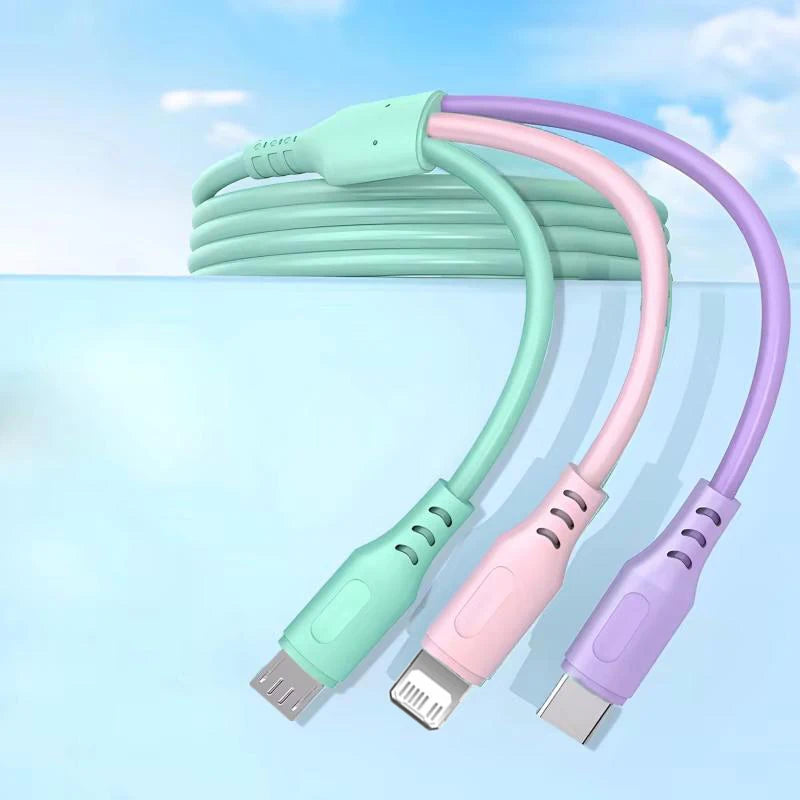 3 In 1 Tri-Color Charging Cable