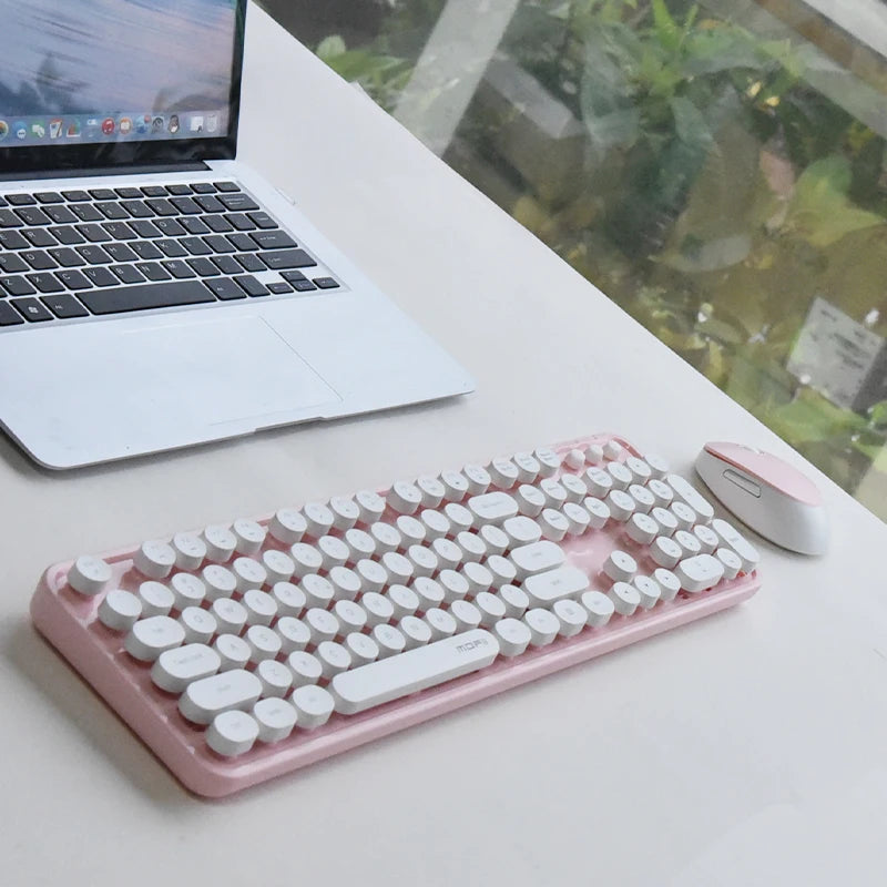 Colorful Keys Wireless Keyboard And Mouse Set