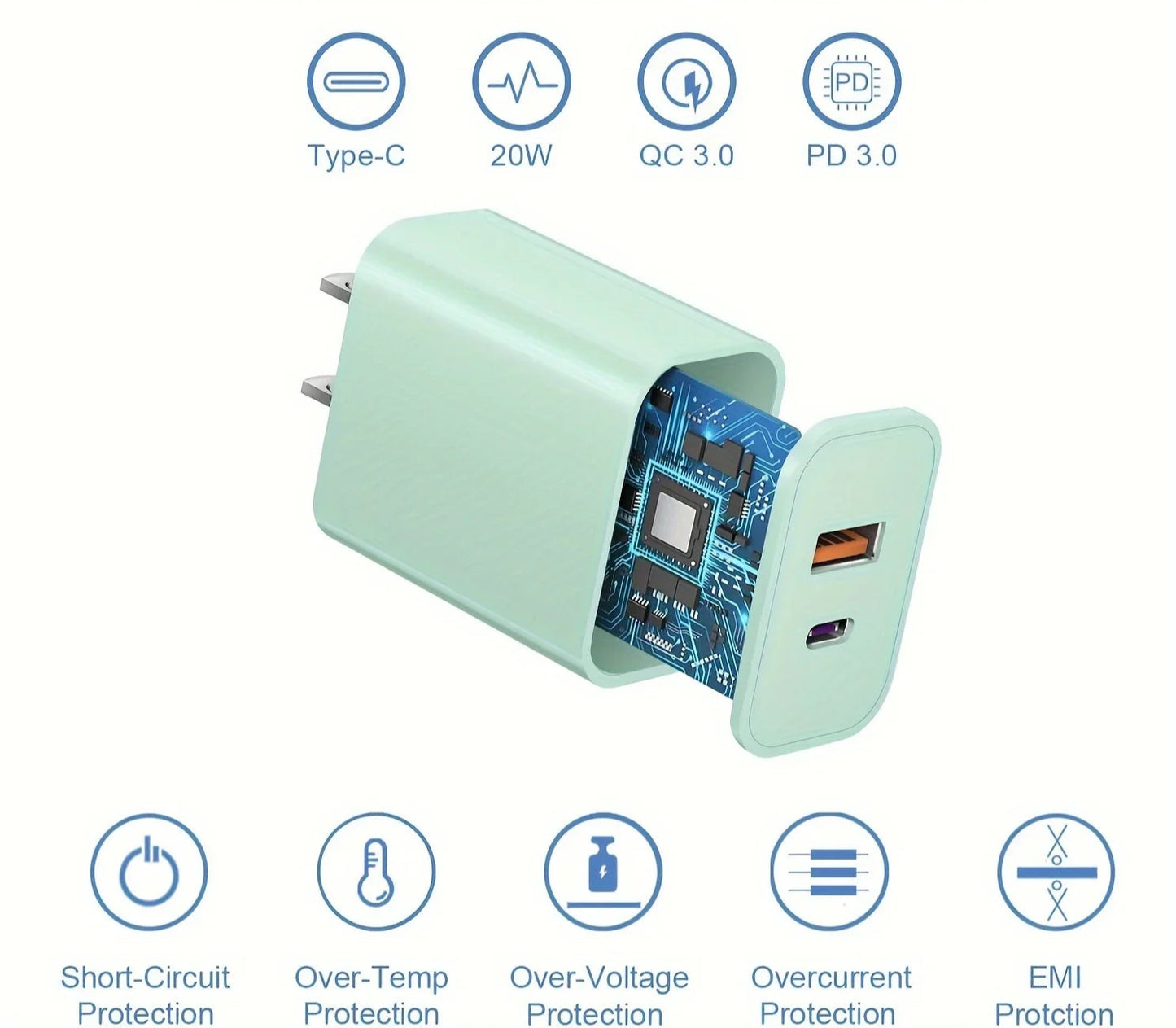 Duel Pastel Charging Set (Adapter + Cable)