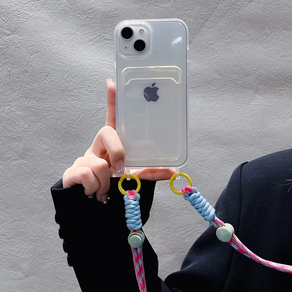 Clear Color Pop Lanyard Phone Case