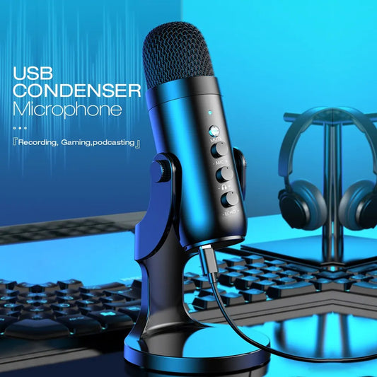 USB Condenser Microphone for Computer + Phone Adapter