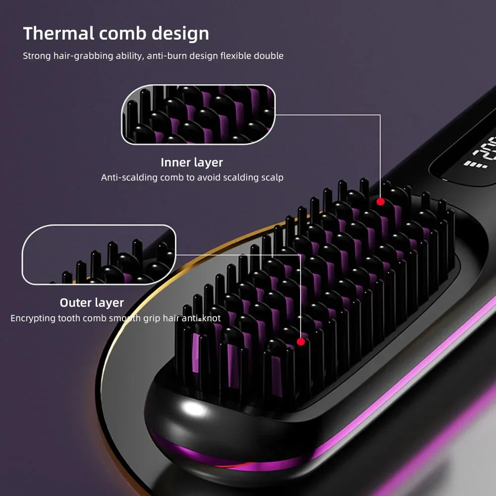 Wireless Heating Straight Hair Comb