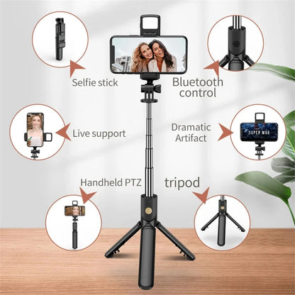 Multifunction Selfie Stick & Tripod Stand with Light + Remote