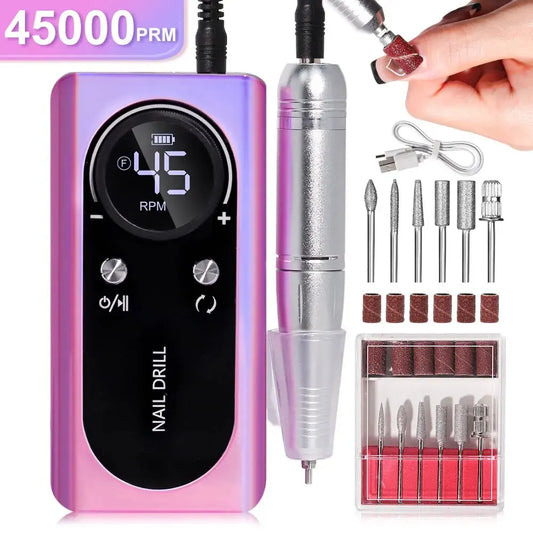 Portable Nail Drill Machine and Kit 45000RPM