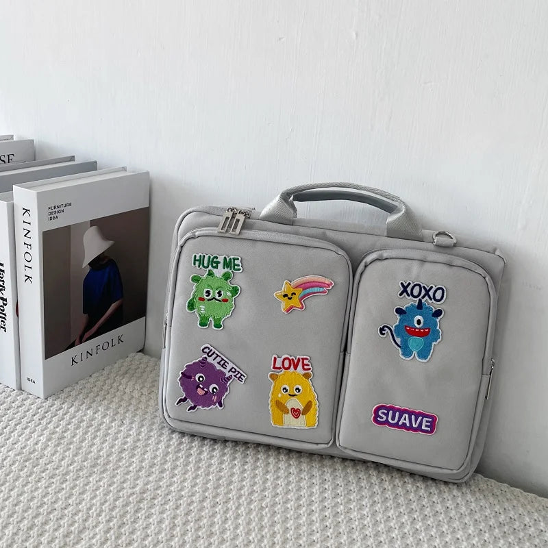Playful Patches Laptop Shoulder Bag