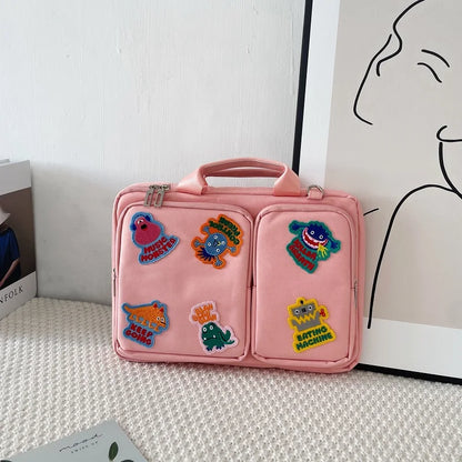 Playful Patches Laptop Shoulder Bag