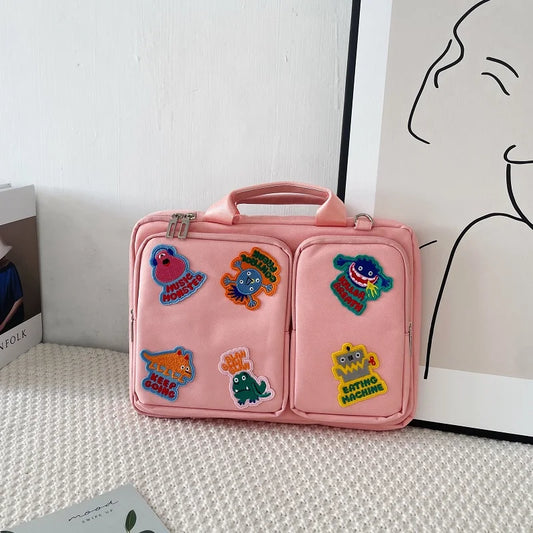 Playful Patches Laptop Shoulder Bag