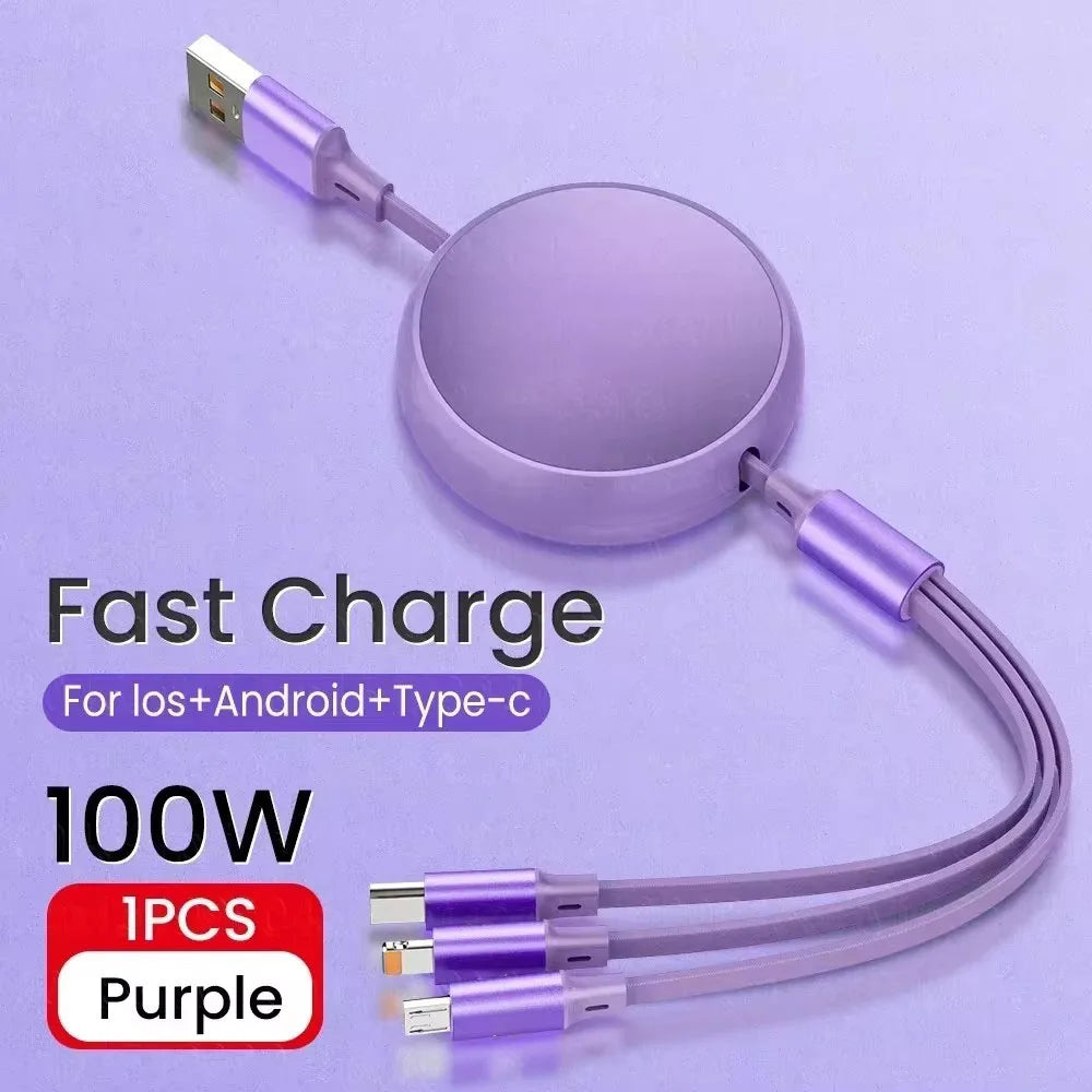 3 in1 USB Retractable Charging Cable