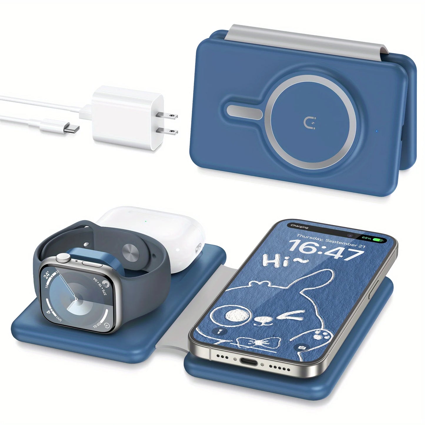 3-in-1 Travel Charging Station Pad