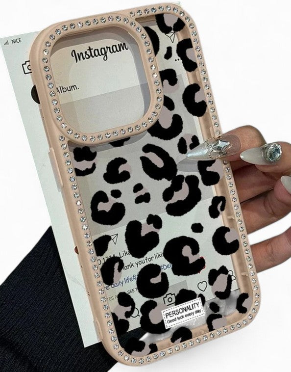 Rhinestone Leopard Phone Case