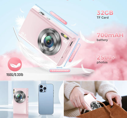 4K Digital Camera HD 48MP with 2.8" Large Screen