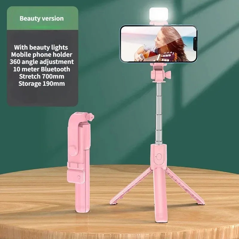 Multifunction Selfie Stick & Tripod Stand with Light + Remote