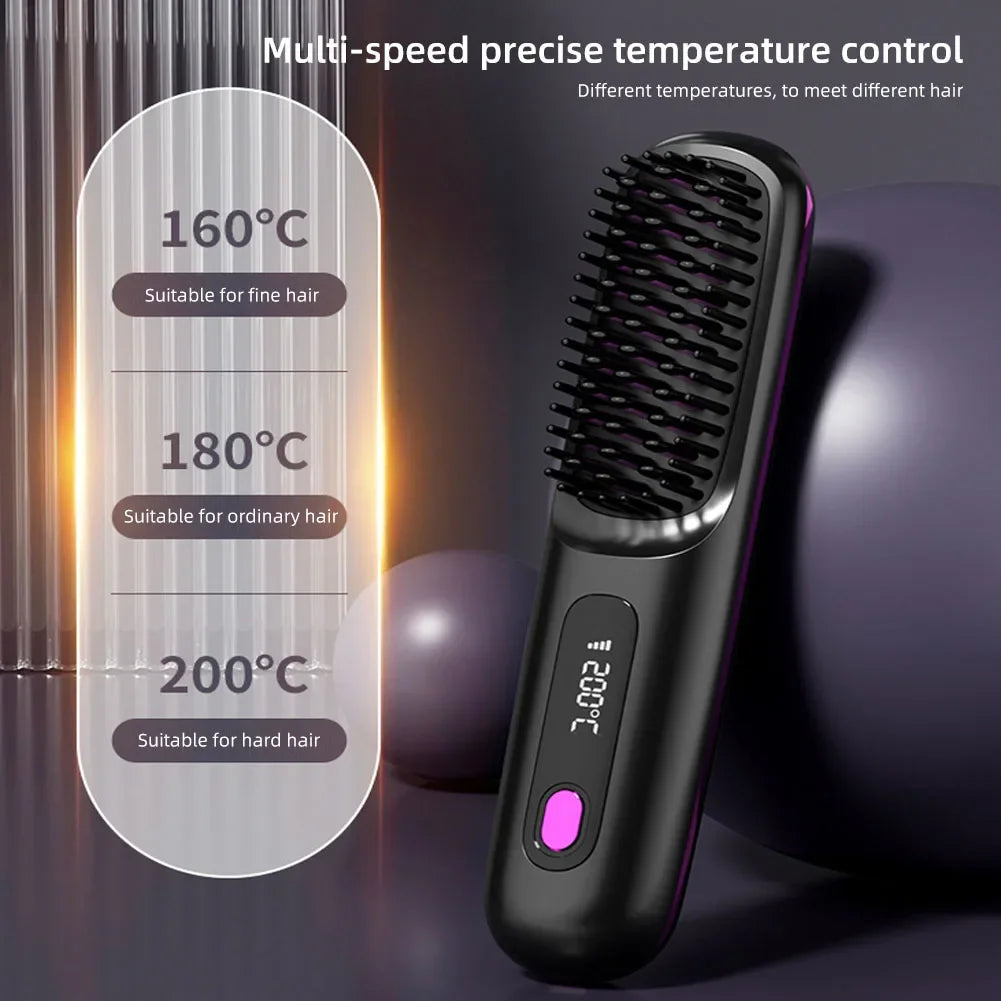 Wireless Heating Straight Hair Comb