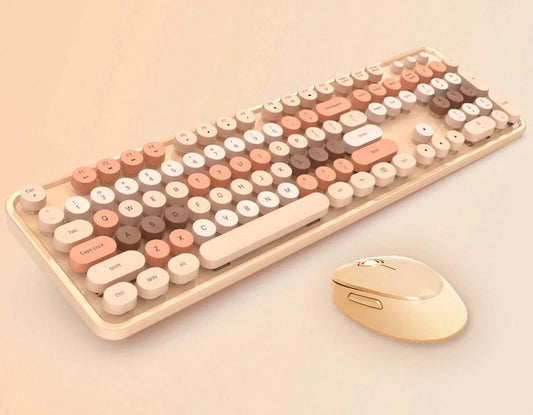 Colorful Keys Wireless Keyboard And Mouse Set
